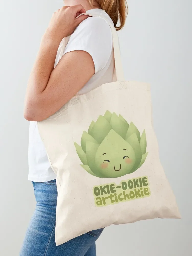 Okie Dokie, Artichokie Tote Bag tote bags aesthetic Women bags Canvas stote bag