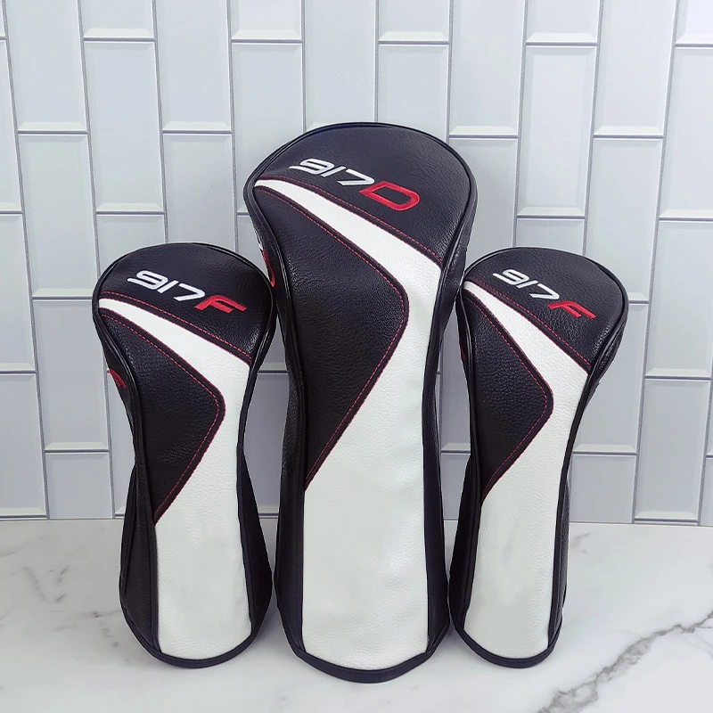 

917 Golf Club Head Cover Driver Head Cover Fairway Wood Club Head Cover Protective Cover Pu Material Waterproof and Wear-Resistant Golf Accessories