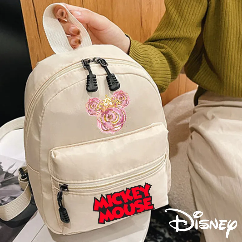 

Disney Mickey Minne Mouse Patten Women's Backpack Mini 2024 Teen Girls Casual Lovely Backpacks Cartoon Storage Cute Backpacks