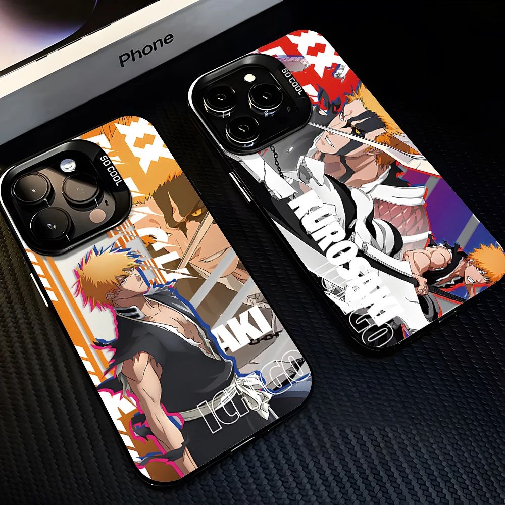 Hot Anime Bleach Ichigo Phone Case For iPhone 16 15 14 13 12 11 Pro Max X XR XSMAX 8 7 Plus Candy Matte Shockproof Back Cover