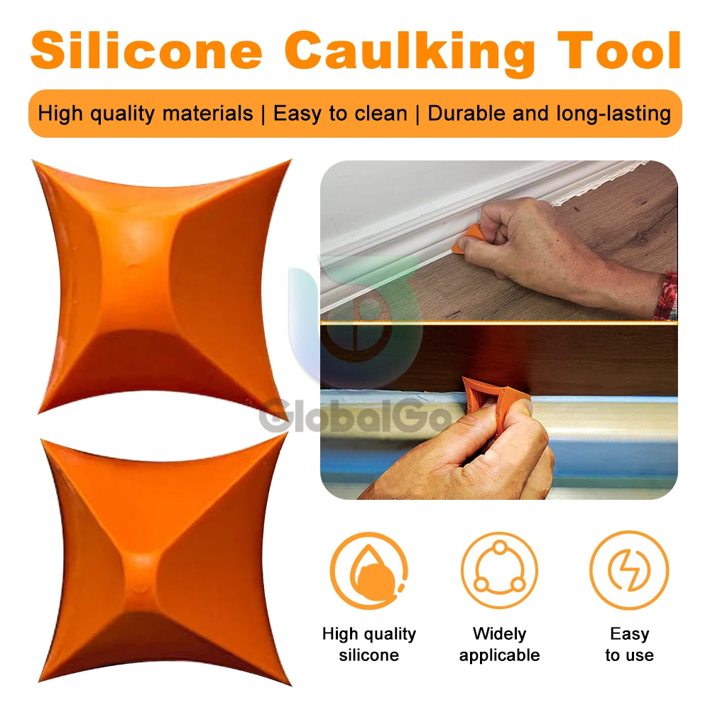 

2PCS Silicone Caulking Tool Reusable Caulk Finishing Tool Caulk Smoothing Caulking Applicator for Tile Window Grout Edge Removal