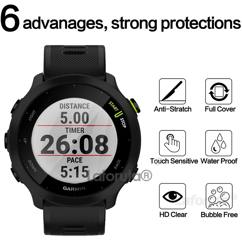 Screen Protector Glass For Garmin Forerunner 55 265 645 965 Tempered Glass Fenix 6 6s Pro 6x Pro Approach S62 S6 Protective Film