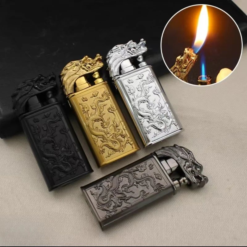 

Креативная рельефная газовая зажигалка Shanlong с двойным огнем, дропшиппинг, аксессуары для курения, аксессуары для дыма, гаджеты для мужчин