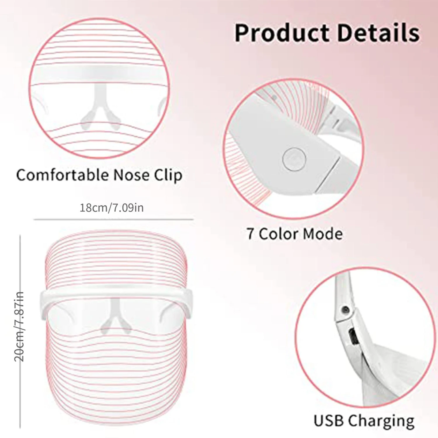 Professional Grade High Quality Adjustable LED Light Therapy Face Mask for Superior Skin Rejuvenation, Anti Wrinkle, and Acne Tr