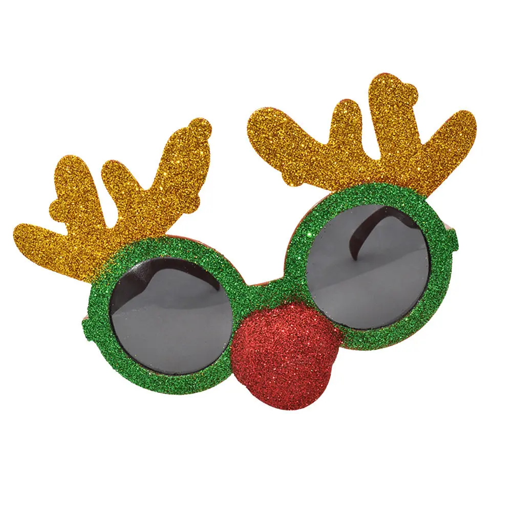 

Рождественские очки с блестящими оленьими рожками и красным носом, реквизит для вечеринок, фотоаксессуары, новогодние украшения, праздничные очки