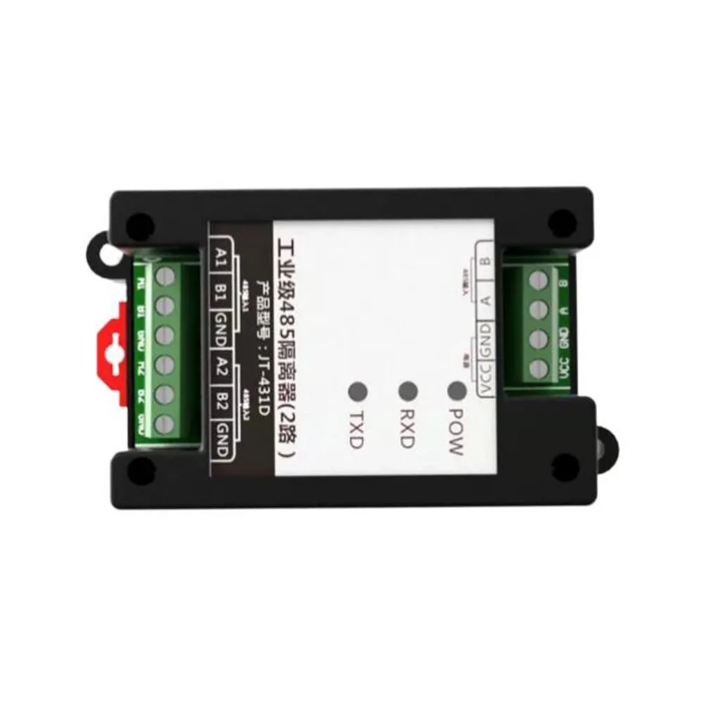 Industrial Grade Photoisolated Type RS485 Repeater Hub Signal Amplifier 6-36V 2 Way RS485 Isolator Converter For Modbus RTU PLC