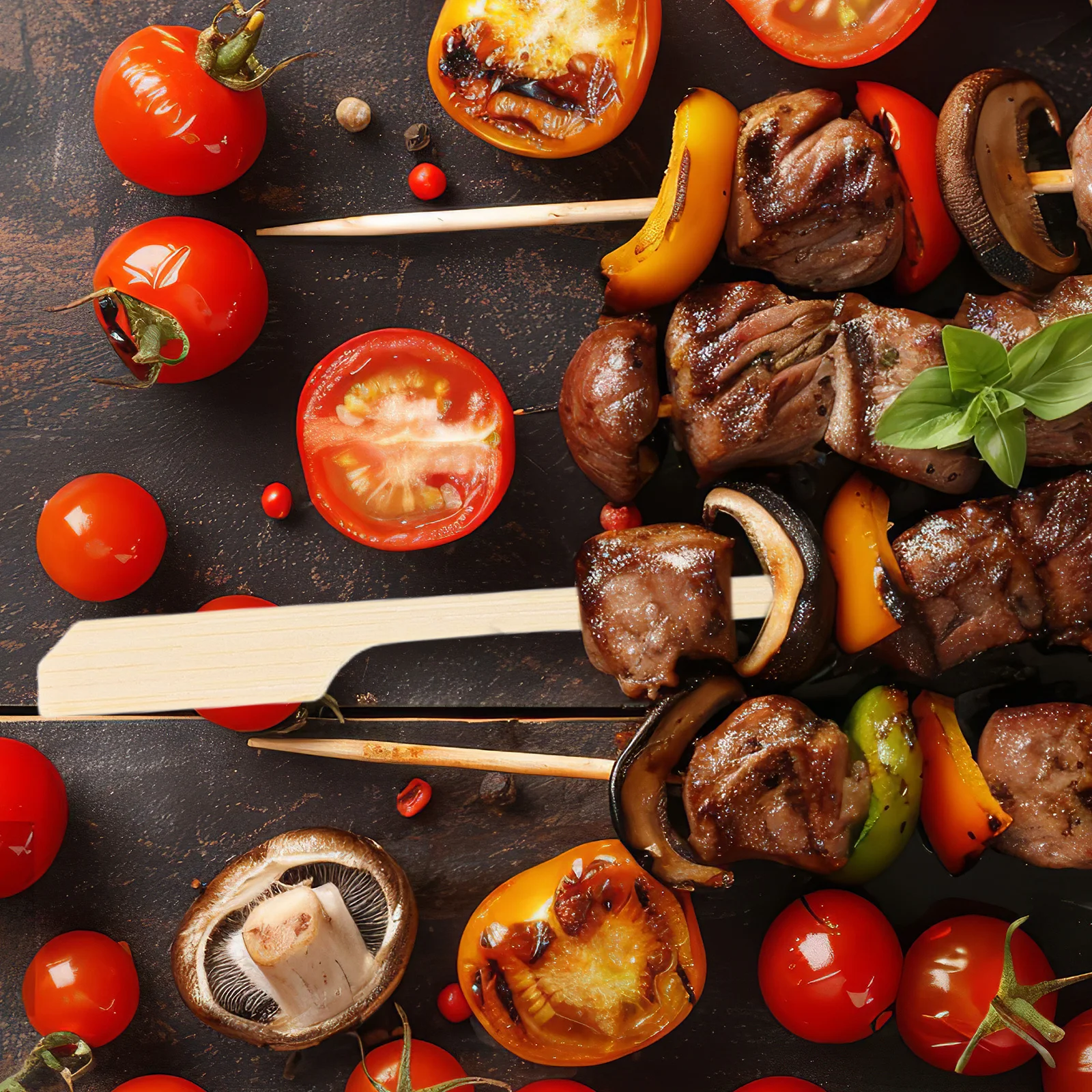 

100Pcs Bamboo Skewers Sharp Tip Handle for Barbecue Grilling Meat Kebabs Outdoor Cooking Party Snacks Multi-Function