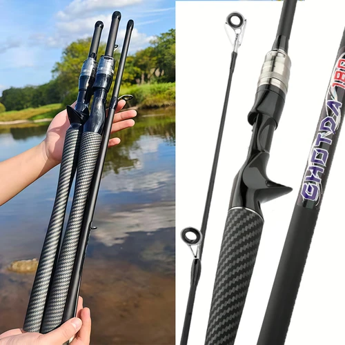Imagen 1 del producto Caña de pescar ultraligera de alta calidad, 4/5 secciones con mango EVA, Material de fibra de carbono, Mini caña de pescar de fundición para viaje