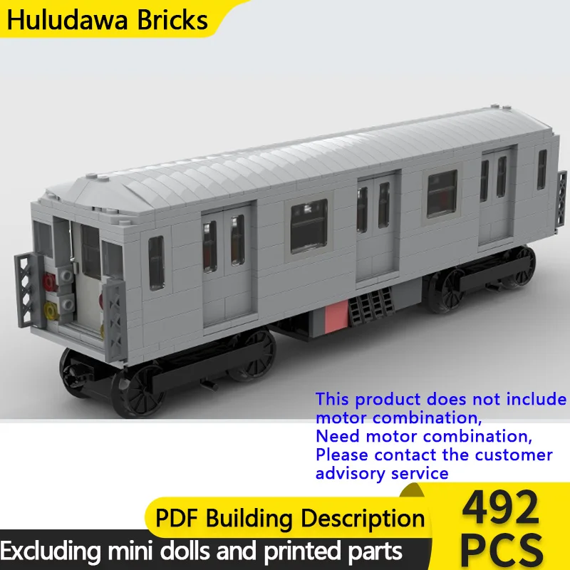

City Car Model MOC Building Bricks Railway R62 Commuter Train Modular Technology Children Holiday Gifts Assemble Toys Suit