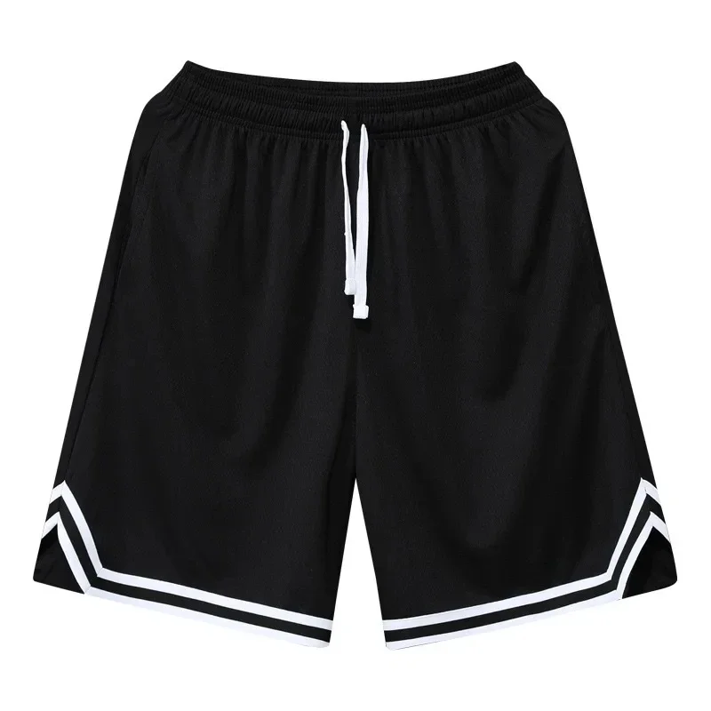 2026 Amerikanische Sportshorts Einfaches Doppelstreifen-Design Schnell Trocknend Atmungsaktiv Herren Basketball-Shorts – Detail 2