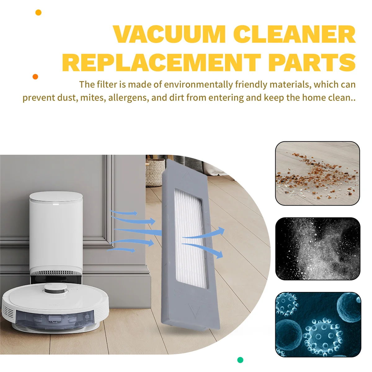 ATP280-Accessories for N8 T8 1 Main Brush 4 Filters 6 Side Brushes for T8 N8 Ozmo 950 920 Replacement