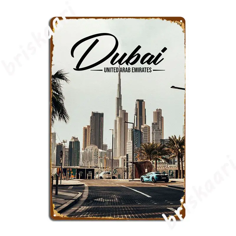 Dubai Metal Plaque Poster Club Bar Plaques Pub Create Tin Sign Poster