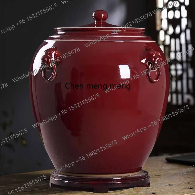 Ceramic rice tank oil water tank rice storage bucket household housewarming gift sealing belt cover