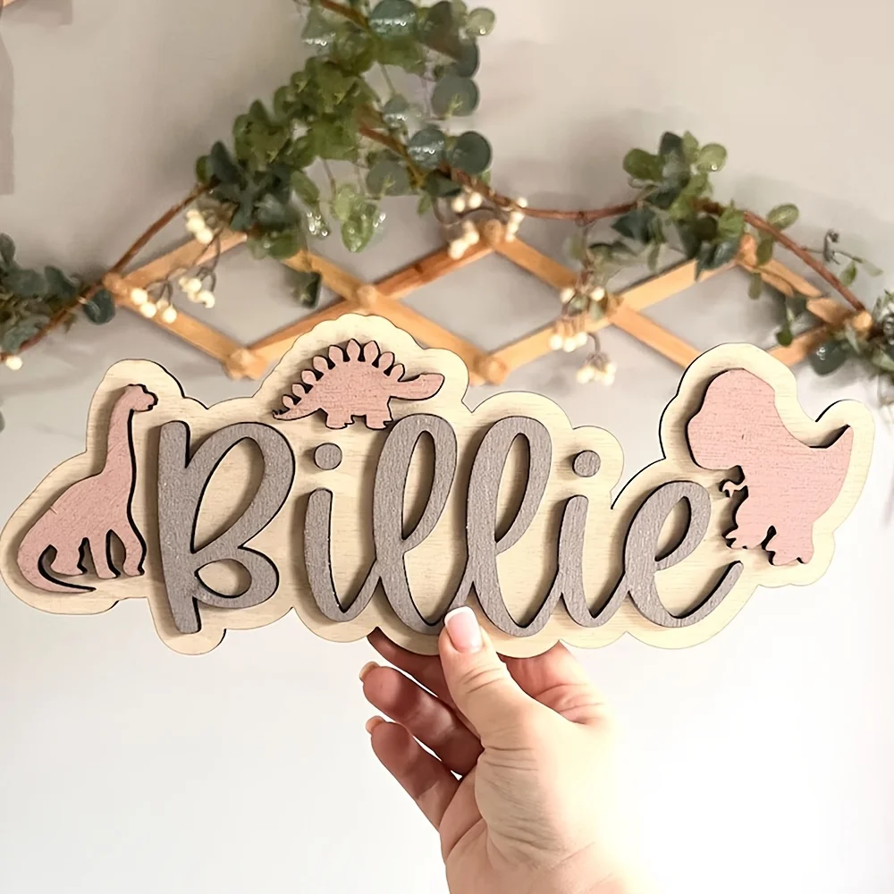 placa-de-nome-personalizada-em-madeira-com-tema-de-dinossauro-2d-decoracao-multifuncional-para-apartamentos-quartos-escritorios