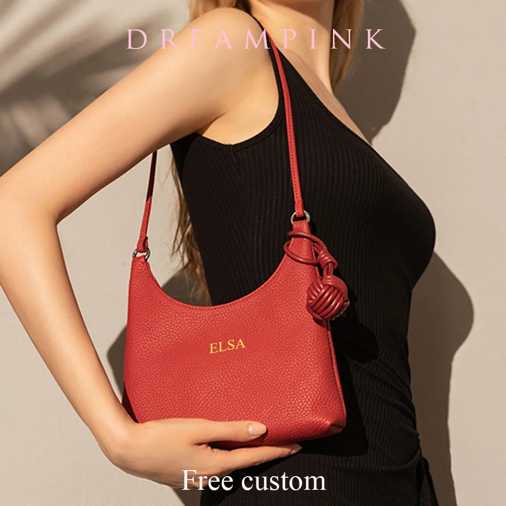 Luxury Designer Women Single Shoulder Bag Custom Name Female Bags Armpit Purse Handbag Elegant Cowhide Daily Lady Tote Sling Bag