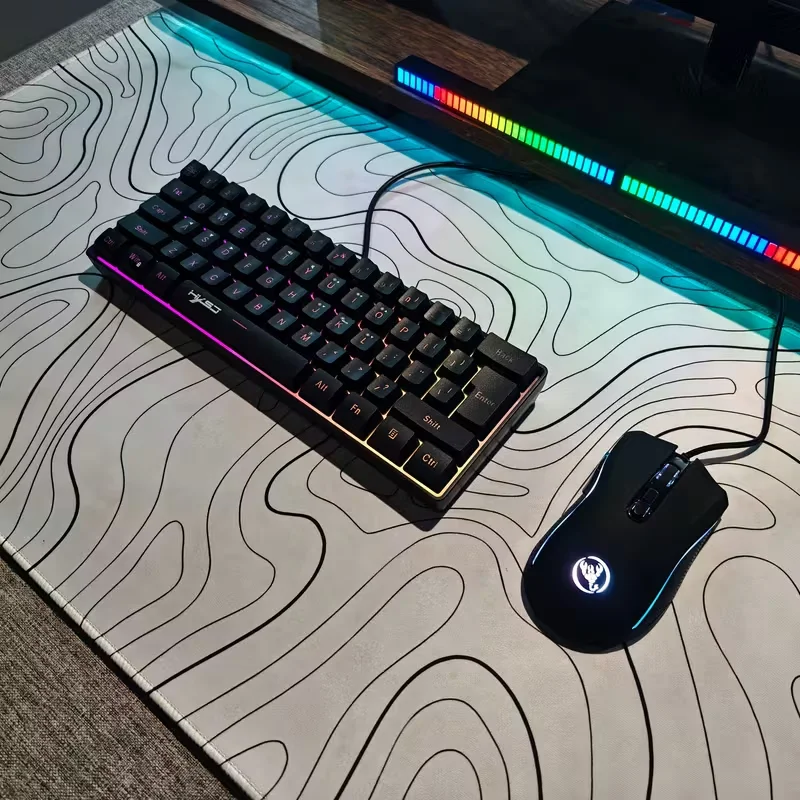 

61-Key RGB Backlit Gaming Keyboard & Mouse Combo - Portable Compact PC/Laptop Bundle with RGB, One-Touch Media Keys, Wired,