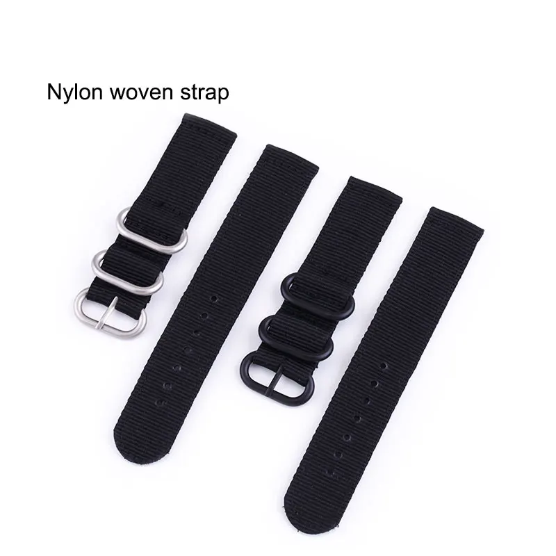 Nylon canvas watch strap 18mm 20mm 22mm 24mm circular buckle woven watchband Universal Clock Accessories Bracelet