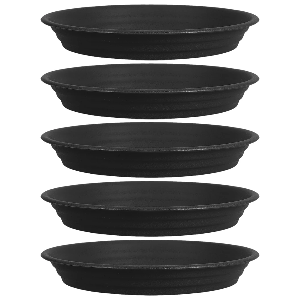 

5 Pcs Heavy Thickened Water Tray Plant Pots Indoor Plastic Planter Trays Black Flower Saucers