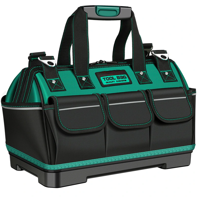 Upgrade 23inch Heighten Large Capacity Tool Bag Thickened 1680D Oxford Waterproofed Wear-Resistant Electrician Storage Toolkit