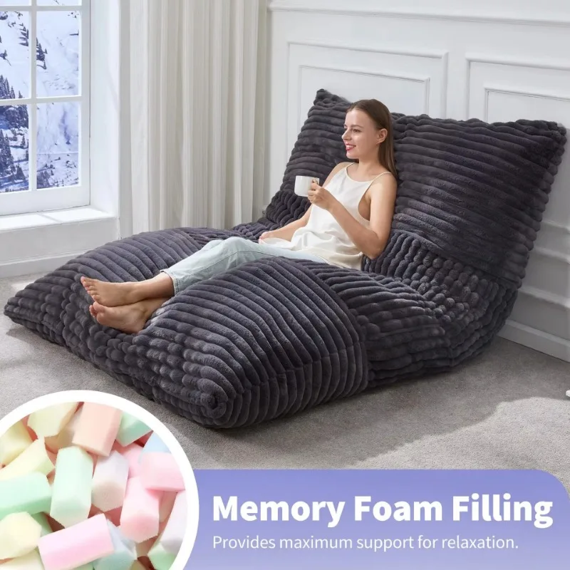 Cross-border three-in-one modern simple corduroy bean bag sofa high-density sponge comfortable foldable detachable lazy sofa