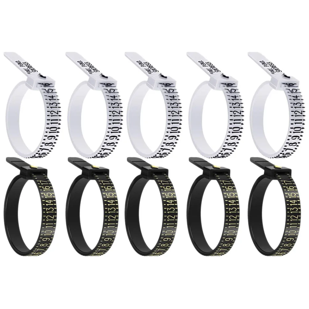 

10Pcs Ring Size Measuring Tool Us Sizes Portable Accurate Ring Sizer Gauge Jewelry Measurer for Wedding Party Gift Use