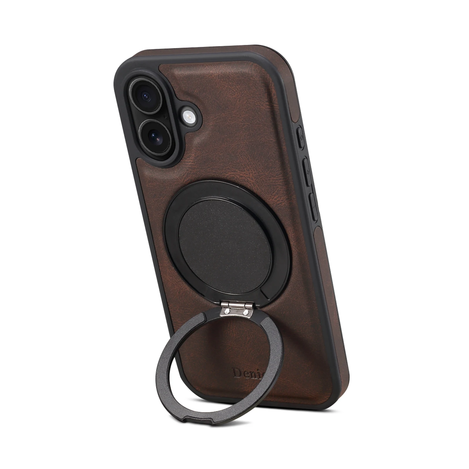 Handyhülle 360 ° Drehbarer Ständer mit Kunstleder-Ringverschluss für iPhone 18 Pro Max 17 Air 16 Plus 15 14 13 12 – Detail 11