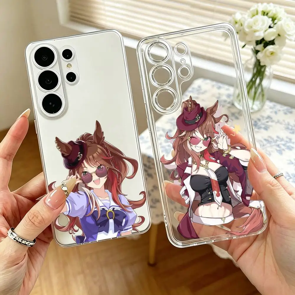 Funda Transparente Forever Young Umamusume para Samsung S25, S24, S21, S22, S23, S30, Ultra, S20, Plus, Fe, Note, 10, 9, 5G