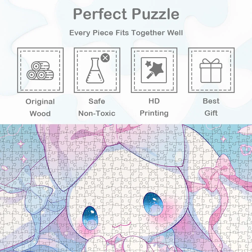 귀여운 Cinnamoroll DIY 퍼즐 클래식 Sanrio 캐릭터 직소 퍼즐 여러 크기 대형 퍼즐 보드 게임 몬테소리 어린이 장난감