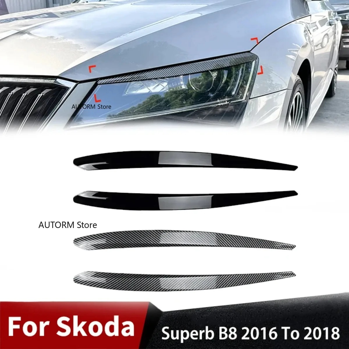 

Автомобильная фара, брови, веки, рамка, накладка, декоративные аксессуары для Skoda Superb B8 2015 2016 2017 2018 2019