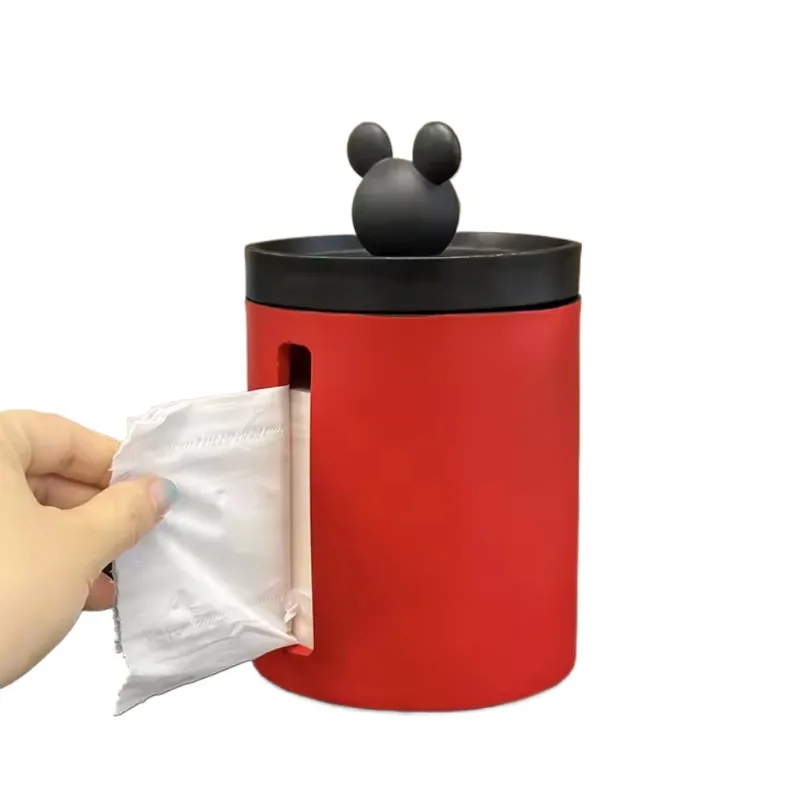 

Disney The Cartoon Cute Mickey Tissue Box Home Round Bucket Paper Boxs Creative New Home Tissue Storage Boxs Decoration