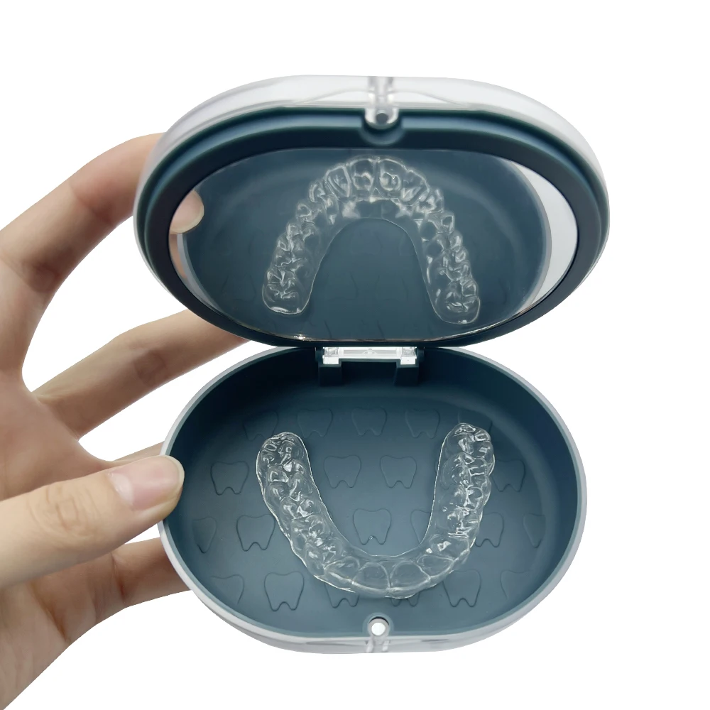 2 Layers Orthodontic Retainer Braces Storage Box With Hook Chew Stick Denture Cleaning Tooth Storage Portable Case  Waterproof
