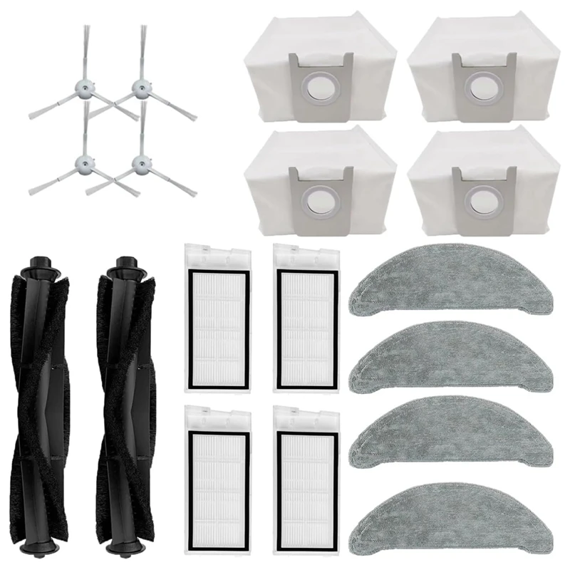 掃除機用メインサイドブラシ,HEPAフィルター,モップクロス,ダストバッグ,roidmi eve plus,sdj01rm,xclea h30 plus,h40 plus
