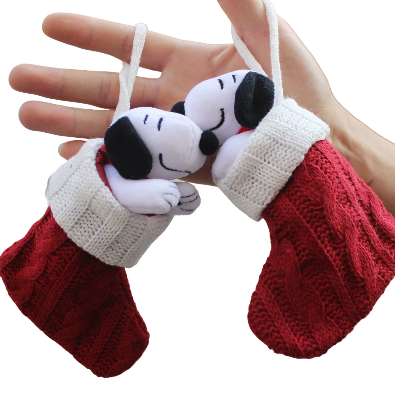 

6piece 15CM Peanuts Christmas Snoopy Christmas stocking plush soft toys Christmas tree ornament decoration toys