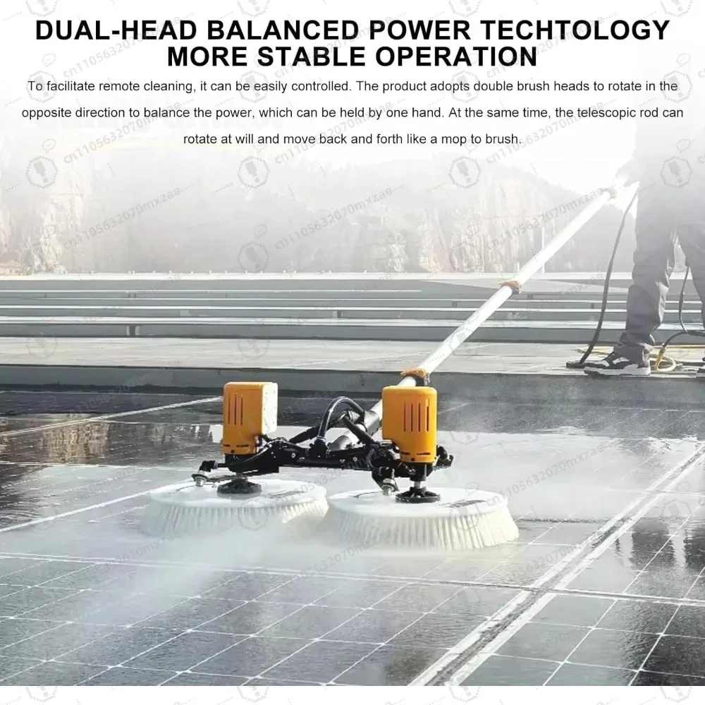 Double Head Rotating Solar Panel Cleaner Brush 3.5m 5.5m 7.5m Water Spray Tool,Automatic Water Spray Cleaning Tool