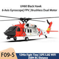 F09-s Intelligent Gps Black Hawk Uh60 Remote Control Helicopter Optical Flow Positioning Automatic Return Two-way Transmission