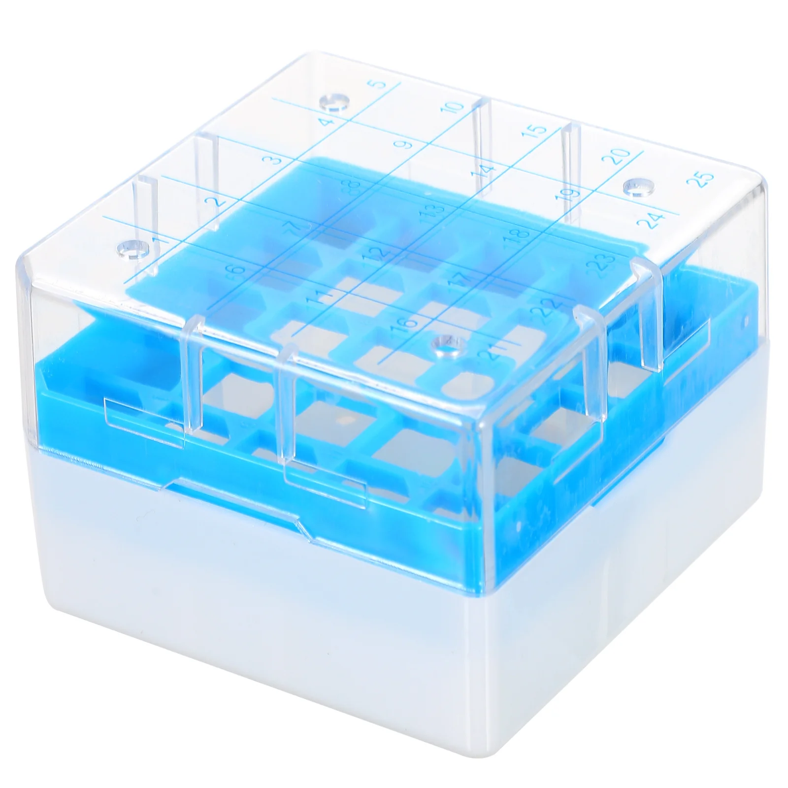 25 -grid Sample Tubes Organizer Cryovial Freezer Boxes Rack for Freezing Storage