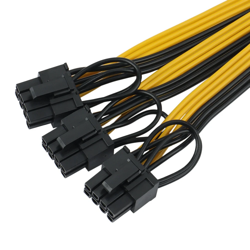 Stylish-2X ATX 12V CPU 8 Pin To 3X 8Pin (6+2) Pin PCI-E Male Splitter Power Extension Adapter Cable For Graphics Card