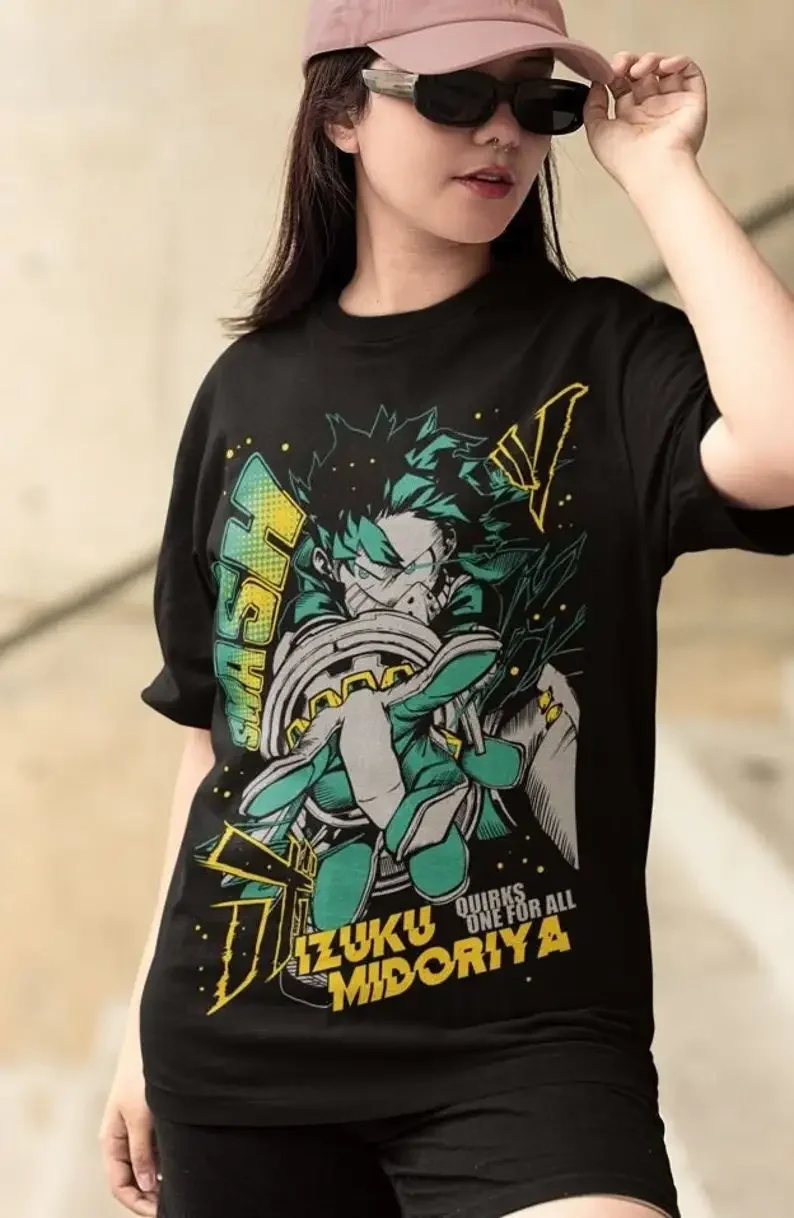 Fire Style Streetwear  Japan Style  Unisex  100% Cotton. deku