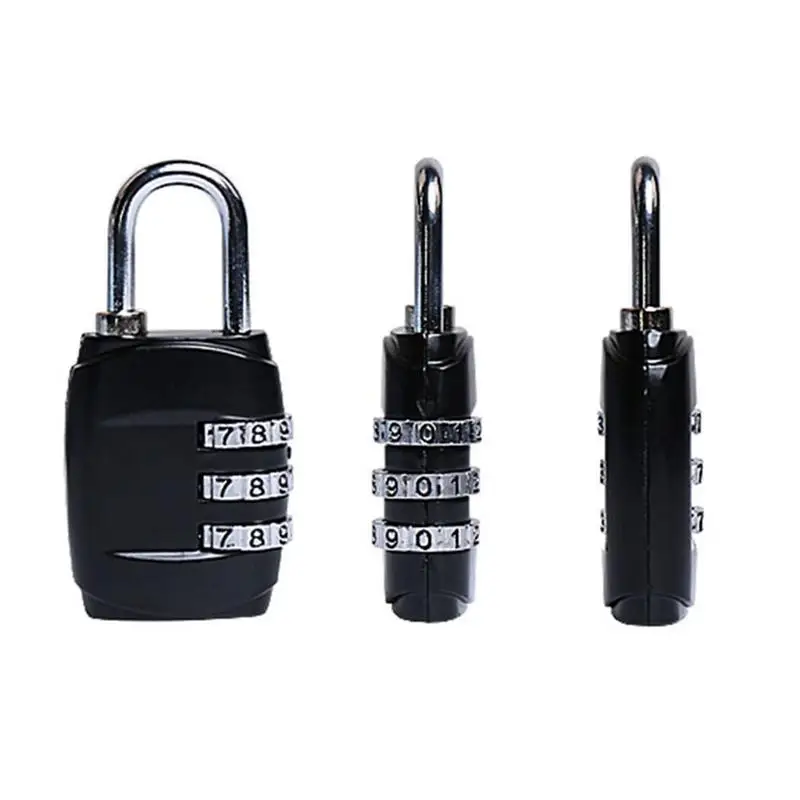 3 Dial Digit Password Lock Combination Suitcase Luggage Metal Code Password Lock Padlock Zinc Alloy Coded Lock Keyed Padlock