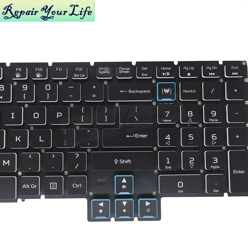 Imagem -02 - Teclado Retroiluminado Rgb para Acer Predator Helios 700 Ph71771 17 Polegadas Retroiluminação Colorida Inglesa Novo us ui