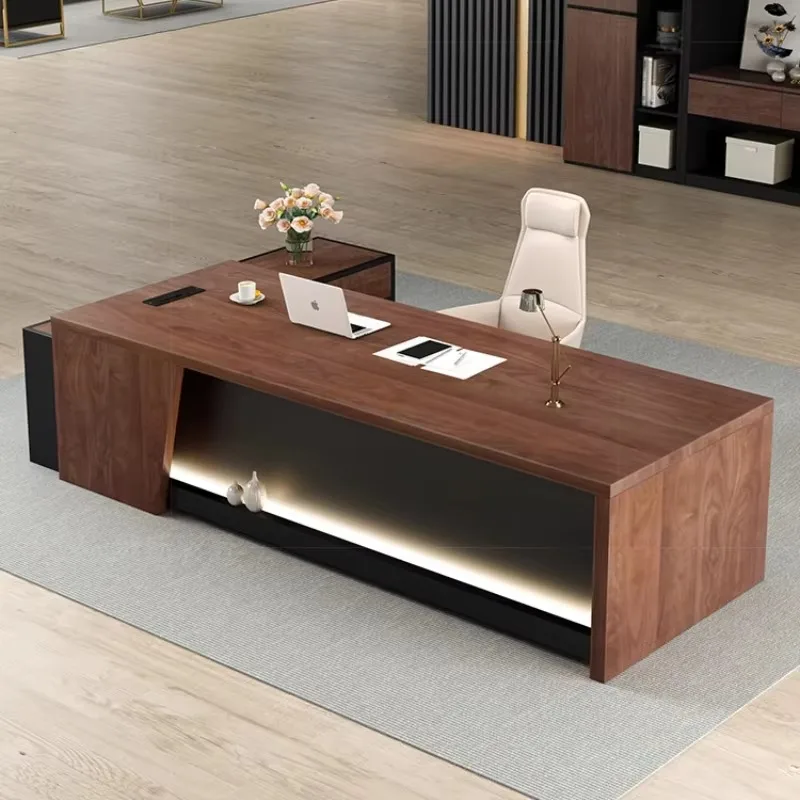 Lamp Organizer Office Table Wireless Charging Socket Conference Computer Desk Workstation Modern Mesa De Escritorio Furniture