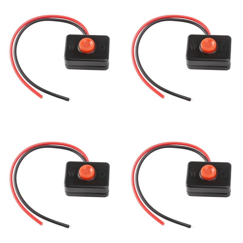 

4X DC 12V2A Adhesive Base Push Button Momentarily Action Wired Switch For Automobiles