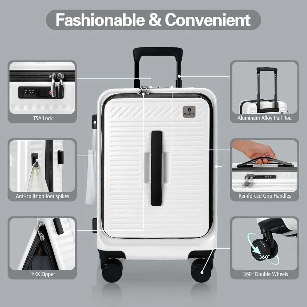 20 Inch Expandable Hard Shell Suitcase with Spinner Wheels, TSA Lock, Lightweight for Travel