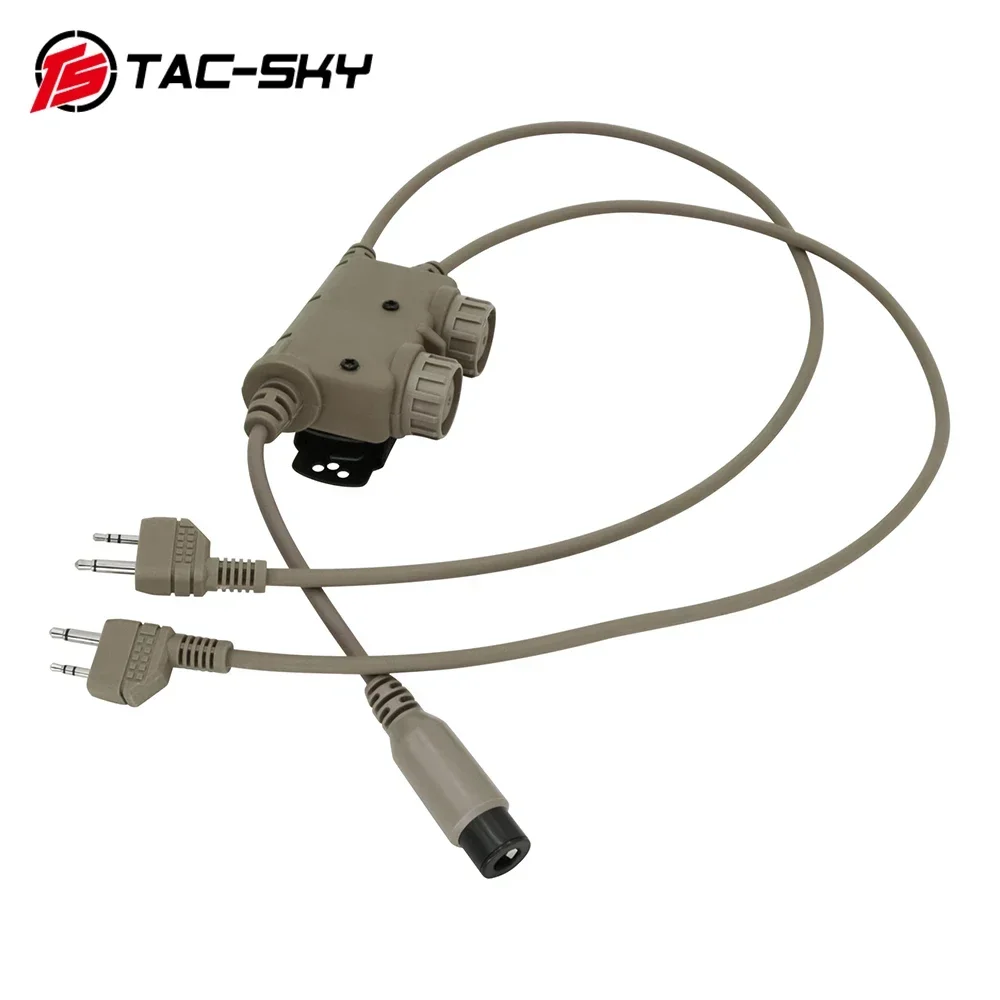 

TS TAC-SKY RAC PTT Dual Communication Adapter for Tactical COMTAC with SORDIN Headset Connect Two K Plug Walkie Talkie