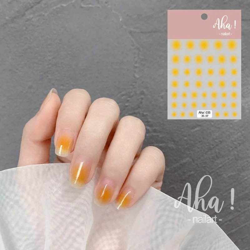 1ชิ้น3D รัศมีย้อมเล็บแบบค่อยเป็นค่อยไปสติกเกอร์มีเสน่ห์แบบผงสติกเกอร์ตกแต่งเล็บบลัชเชอร์ขนาดเล็กอุปกรณ์เสริมตัวเลื่อนแบบลอกลาย