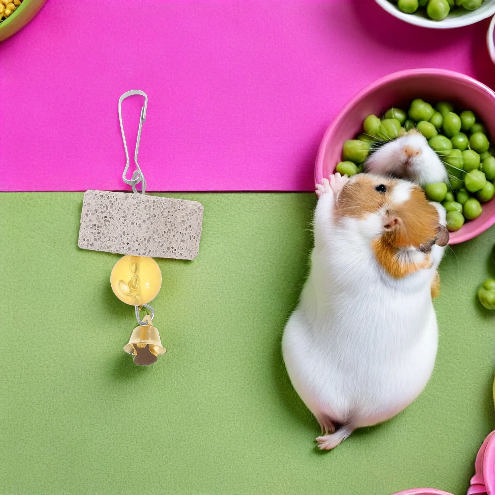 10 قطعة حجر الهامستر المولي شينشيلا مطحنة الأسنان زهرة شكل الحيوانات الأليفة الصغيرة صحة الأسنان سهلة التركيب كتلة طحن الأسنان #6