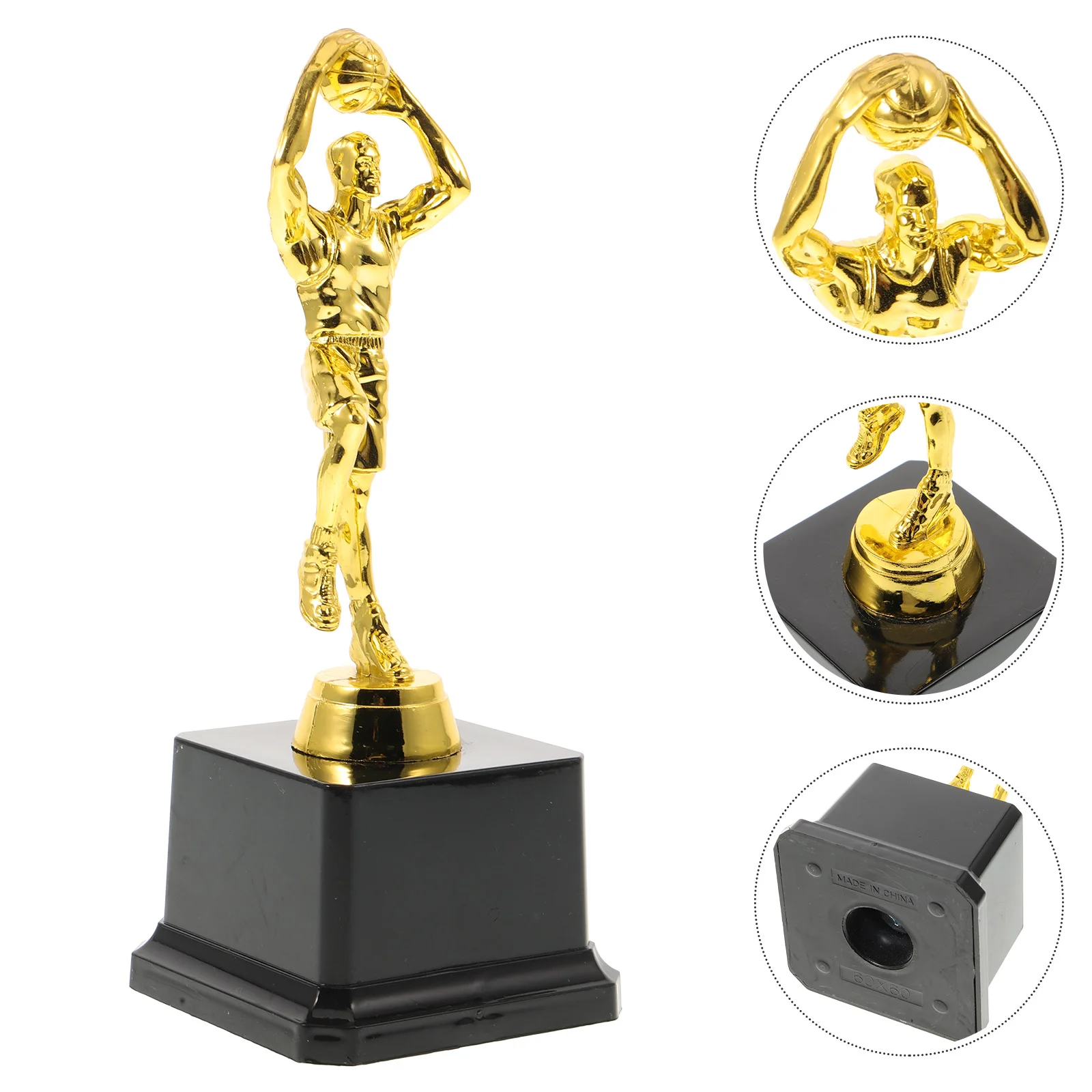 

Basketball Trophies Plastic Basketball Figure Trophy Prime for Tournaments Competitions (Golden)