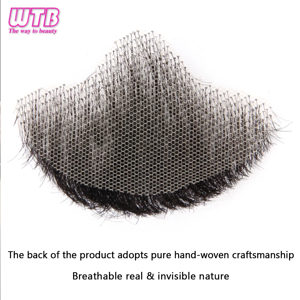 Synthetic Fake Beard Realistic Mustache Black Goatee Costume Facial Hair Invisible Lace False Beard for Halloween Cosplay Partie image 3