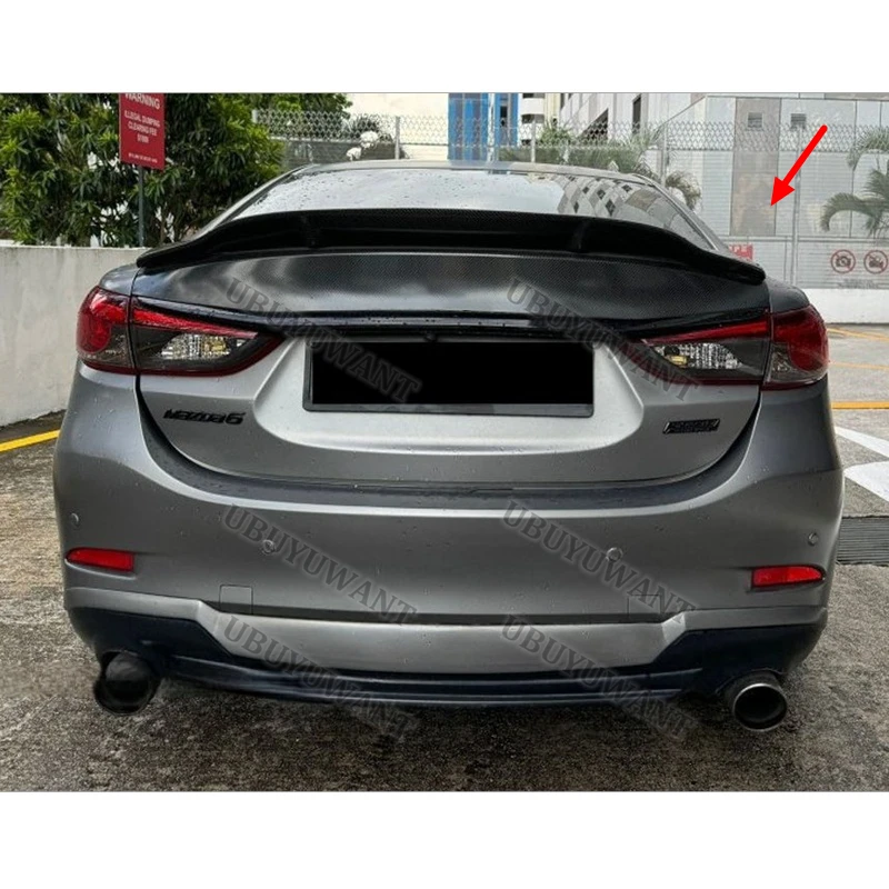 Für Mazda 6 Atenza 2014-2016 Carbonfaser Auto-Heckspoiler Flügel Kofferraumlippe