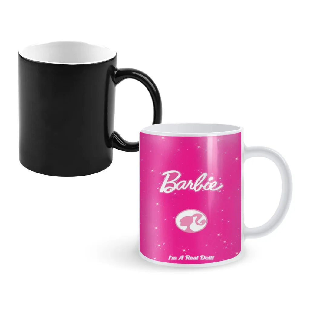 

Barbie Hot Pink Tea Coffee Mugs Thermal Color-changing Cups 11OZ Ceramic Milk Cup Birthday gift